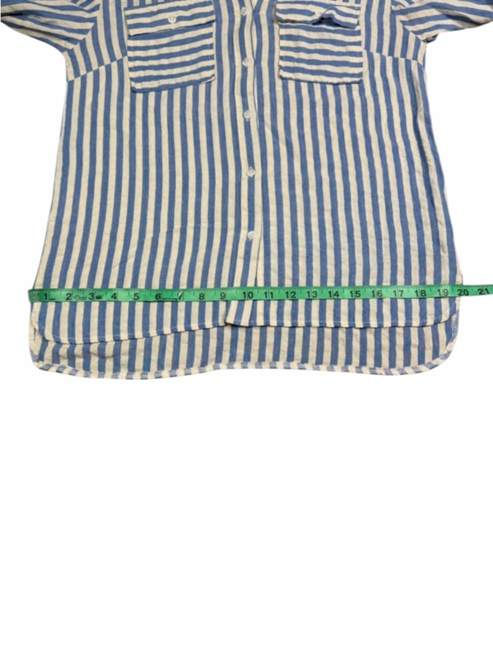 Boutique RSWO Blue & White Stripe Long Sleeve Button Down - Size Small - Picture 15 of 16